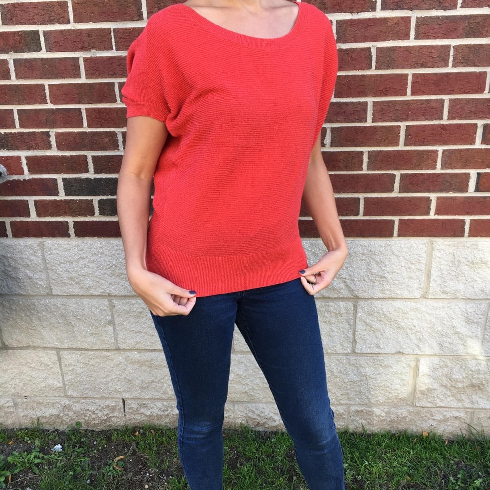Express burnt orange dolman top